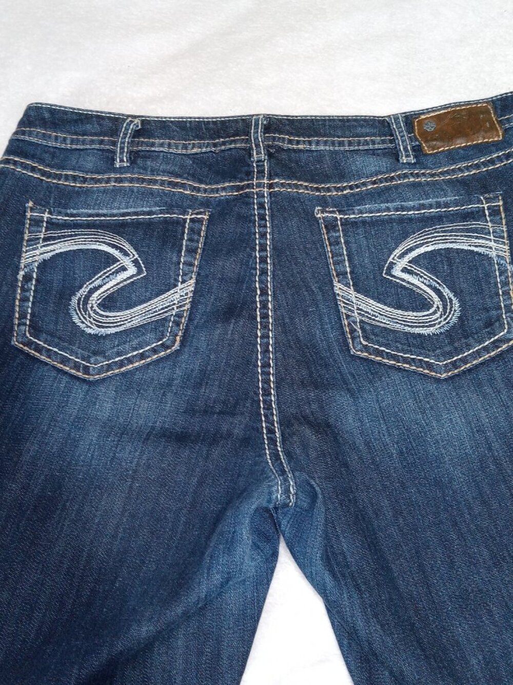 Silver Jeans Natsuki Bootcut Jeans Women's Size 18 L33 Dark Wash Thick Stitch - Picture 6 of 13